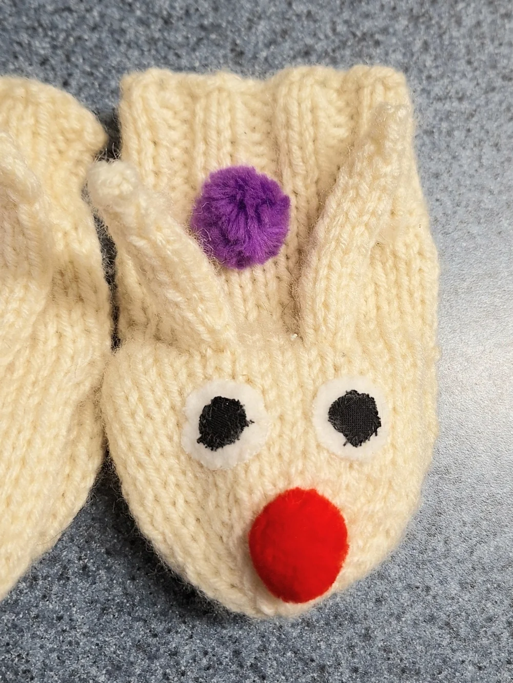 Handmade Children's Knitted Hand Puppet Bunny Rabbit Mittens, Size 4-6 Years? 🐇